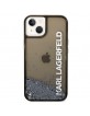 Karl Lagerfeld iPhone 14 Hülle Case Cover Liquid Glitter Elong Schwarz