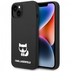 Karl Lagerfeld iPhone 14 Case Silicone Choupette Body Black