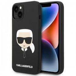 Karl Lagerfeld iPhone 14 case cover silicon Karl`s head black