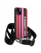 Karl Lagerfeld iPhone 14 / 15 / 13 Case Stripes Shoulder Strap Pink