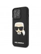 Karl Lagerfeld iPhone 14 Pro Max Hülle Case Cover 3D Rubber Karls Head Schwarz