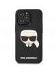 Karl Lagerfeld iPhone 14 Pro Max Hülle Case Rubber Karls Head 3D Schwarz