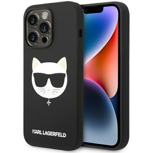 Karl Lagerfeld iPhone 14 Pro MagSafe Case Silicone Choupette Head Black