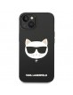 Karl Lagerfeld iPhone 14 Plus MagSafe Case Silicone Choupette Head Black