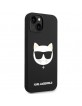 Karl Lagerfeld iPhone 14 Plus MagSafe Hülle Case Silikon Choupette Head Schwarz