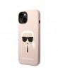 Karl Lagerfeld iPhone 14 Plus Magsafe Hülle Case Silicon Karl`s Head Rosa