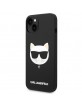 Karl Lagerfeld iPhone 14 MagSafe Hülle Case Silikon Choupette Head Schwarz