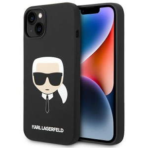 Karl Lagerfeld iPhone 14 Magsafe Hülle Case Silicon Karl`s Head Schwarz