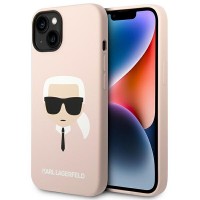 Karl Lagerfeld iPhone 14 Hülle Case Silicon Karl Head Magsafe Rosa Pink