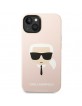 Karl Lagerfeld iPhone 14 Magsafe Case Silicon Karl`s Head Pink