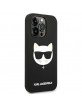 Karl Lagerfeld iPhone 14 Pro Max MagSafe Hülle Case Silikon Choupette Head Schwarz