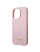 Guess iPhone 14 Pro Max Hülle Case Cover Glitter Script Pink
