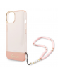 Guess iPhone 14 case cover translucent pearl strap pink