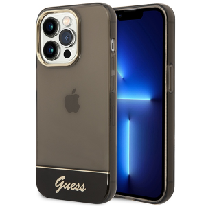 Guess iPhone 14 Pro Max Hülle Case Cover Translucent Schwarz
