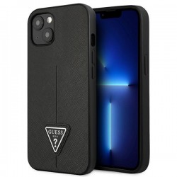 Guess iPhone 13 mini Hülle Case Saffiano Triangle Logo Schwarz