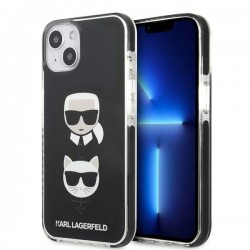 Karl Lagerfeld iPhone 13 mini Hülle Case Karl & Choupette Kopf Schwarz
