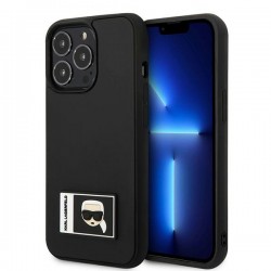 Karl Lagerfeld iPhone 13 Pro Max Hülle Case Cover Ikonik Patch Schwarz