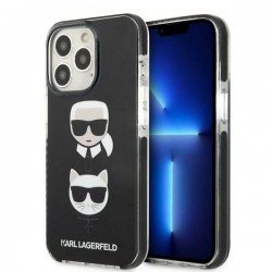 Karl Lagerfeld iPhone 13 Pro Max Case Karl & Choupette Head Black