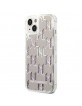 Karl Lagerfeld iPhone 14 Case Monogram Liquid Glitter Silver