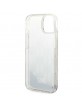 Karl Lagerfeld iPhone 14 Case Monogram Liquid Glitter Silver