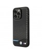 BMW iPhone 14 Pro Hülle Case Cover M Power Carbon Leder Schwarz