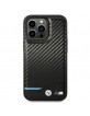 BMW iPhone 14 Pro Hülle Case Cover M Power Carbon Leder Schwarz