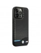 BMW iPhone 14 Pro Hülle Case Cover M Power Carbon Leder Schwarz