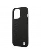 BMW iPhone 14 Pro Hülle Case Echtleder Logo Signatur Hot Stamp Schwarz