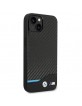BMW iPhone 14 Case Cover M Power Carbon Leather Black