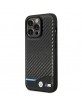 BMW iPhone 14 Pro Max Case Cover M Power Carbon Leather Black