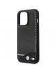 BMW iPhone 14 Pro Max Hülle Case Cover M Power Carbon Leder Schwarz