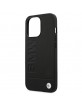 BMW iPhone 14 Pro Max Case Cover Leather Signature Logo Black