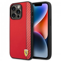 Ferrari iPhone 14 Pro Case Cover Carbon Stripe Red