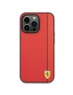 Ferrari iPhone 14 Pro Hülle Case Cover Carbon Stripe Rot