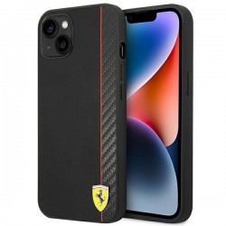 Ferrari iPhone 14 Plus Hülle Case Cover Carbon Stripe Schwarz