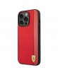 Ferrari iPhone 14 Pro Max Hülle Case Cover Carbon Stripe Rot