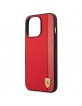 Ferrari iPhone 14 Pro Max Hülle Case Cover Carbon Stripe Rot