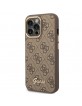 Guess iPhone 14 Pro Case Cover 4G Vintage Logo Brown