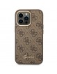 Guess iPhone 14 Pro Hülle Case Cover 4G Vintage Logo Braun