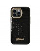 Guess iPhone 14 Pro Case Cover Croco Collection Black