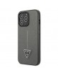 GUESS iPhone 14 Pro Case Cover Saffiano Triangle Silver