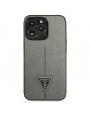 GUESS iPhone 14 Pro Hülle Case Cover Saffiano Triangle Silber