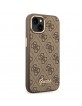Guess iPhone 14 Plus Hülle Case Cover 4G Vintage Logo Braun