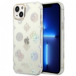 Guess iPhone 14 Plus Hülle Case Cover Peony Glitter Transparent