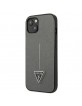 GUESS iPhone 14 Plus Hülle Case Cover Saffiano Triangle Silber