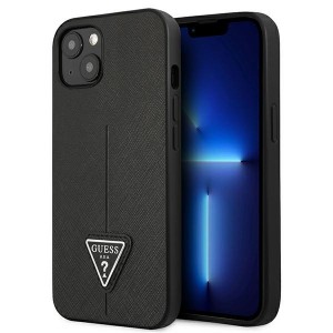 GUESS iPhone 14 Plus Hülle Case Cover Saffiano Triangle Schwarz