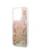 Guess iPhone 14 Pro Max Hülle Case Cover Paisley Liquid Glitter Gold