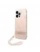 Guess iPhone 14 Pro Case Cover 4G Print Strap Pink
