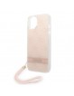 Guess iPhone 14 Plus Hülle Case Cover 4G Print Strap Rosa