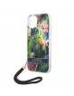 Guess iPhone 14 Plus Case Cover Flowers Print Strap Blue